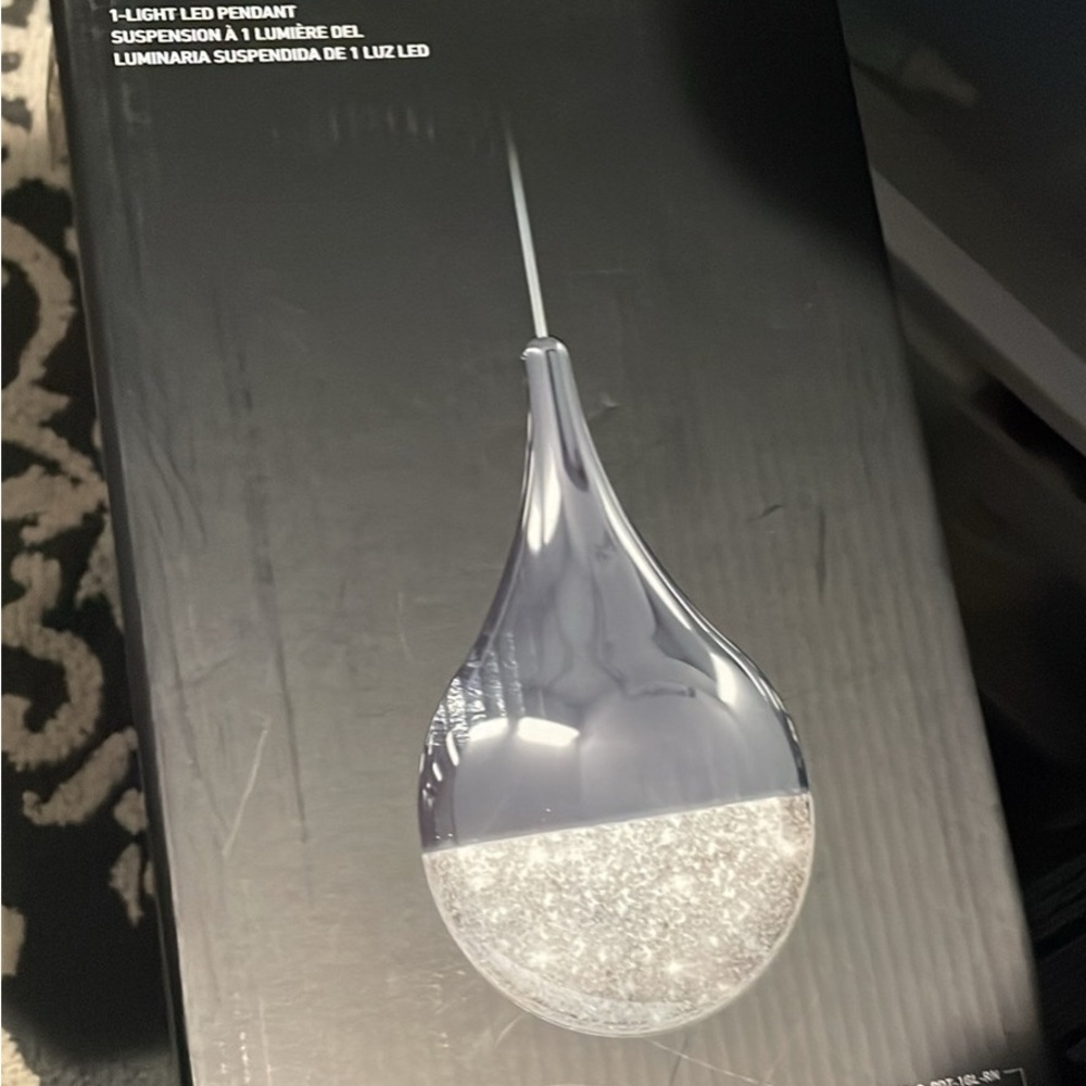 Teardrop LED Pendant Light in Smoky Gray and Silver